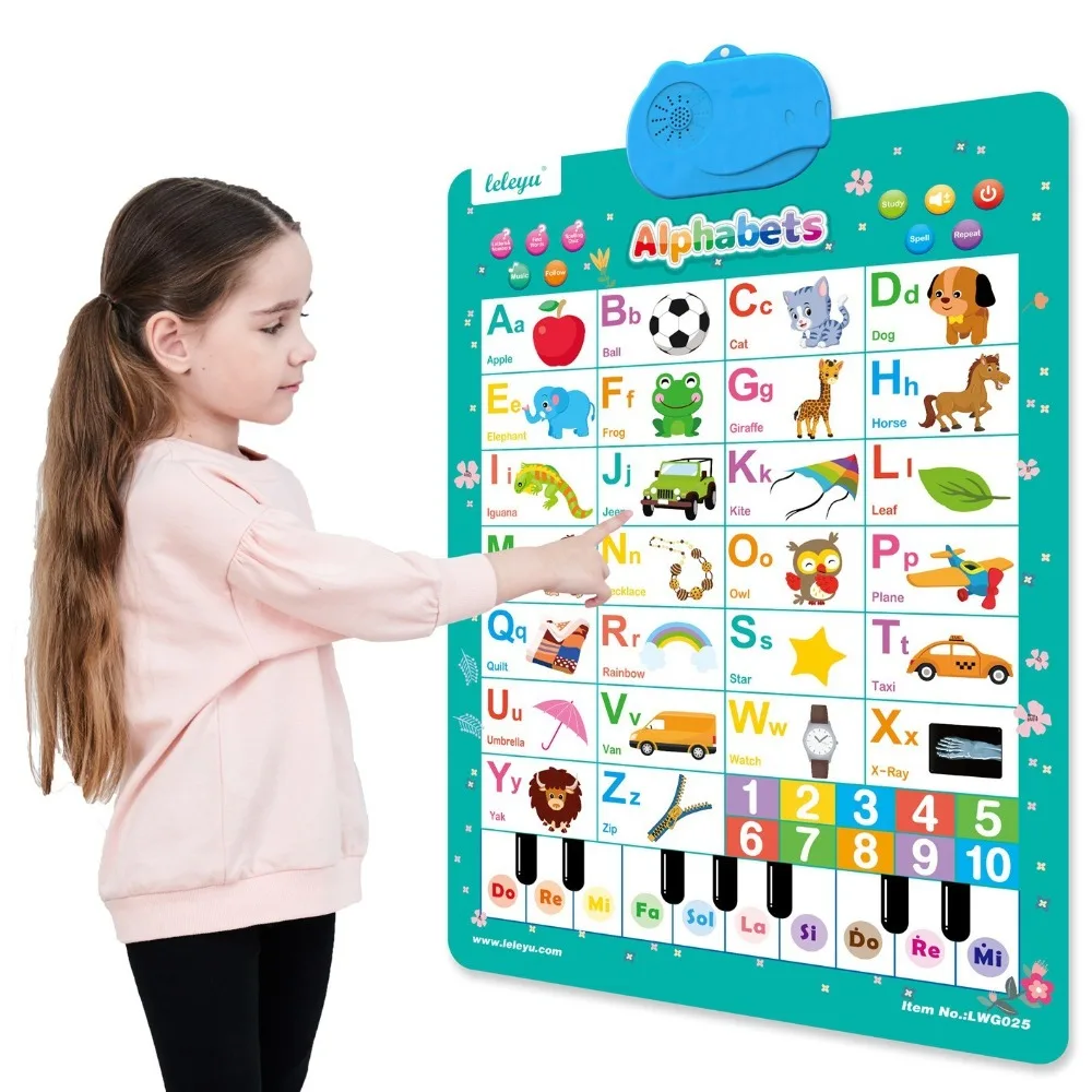 Interactive Electronic Learning Wall Chart Piano Keyboard Educational Toys Alphabet Wall Chart ABC Numbers Animal
