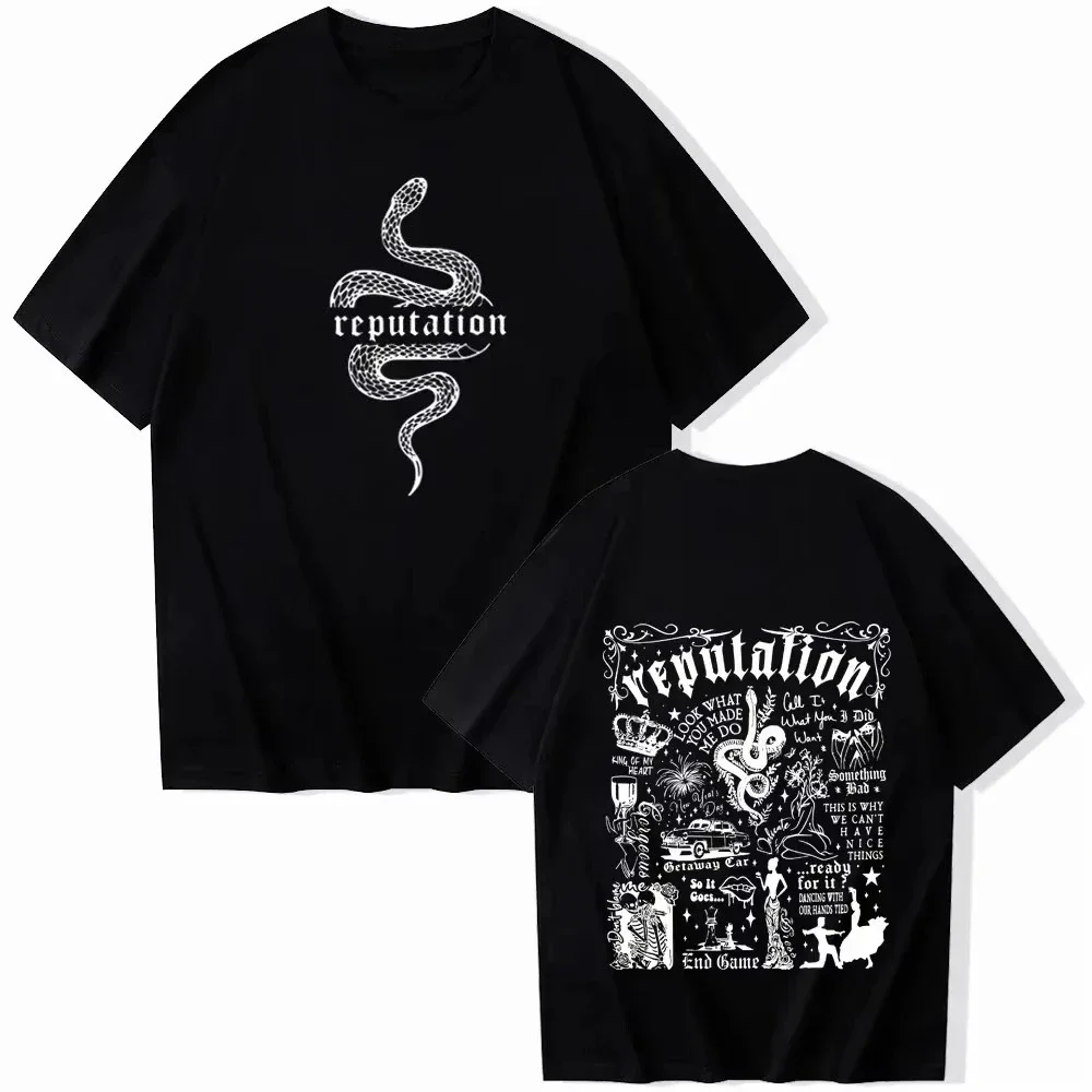 Le Reputation Shirt Reputation Music Shirt Taylor Merck 2025-26 Summer Hot-selling Printed Cotton T-shirt Oversized Loose Top
