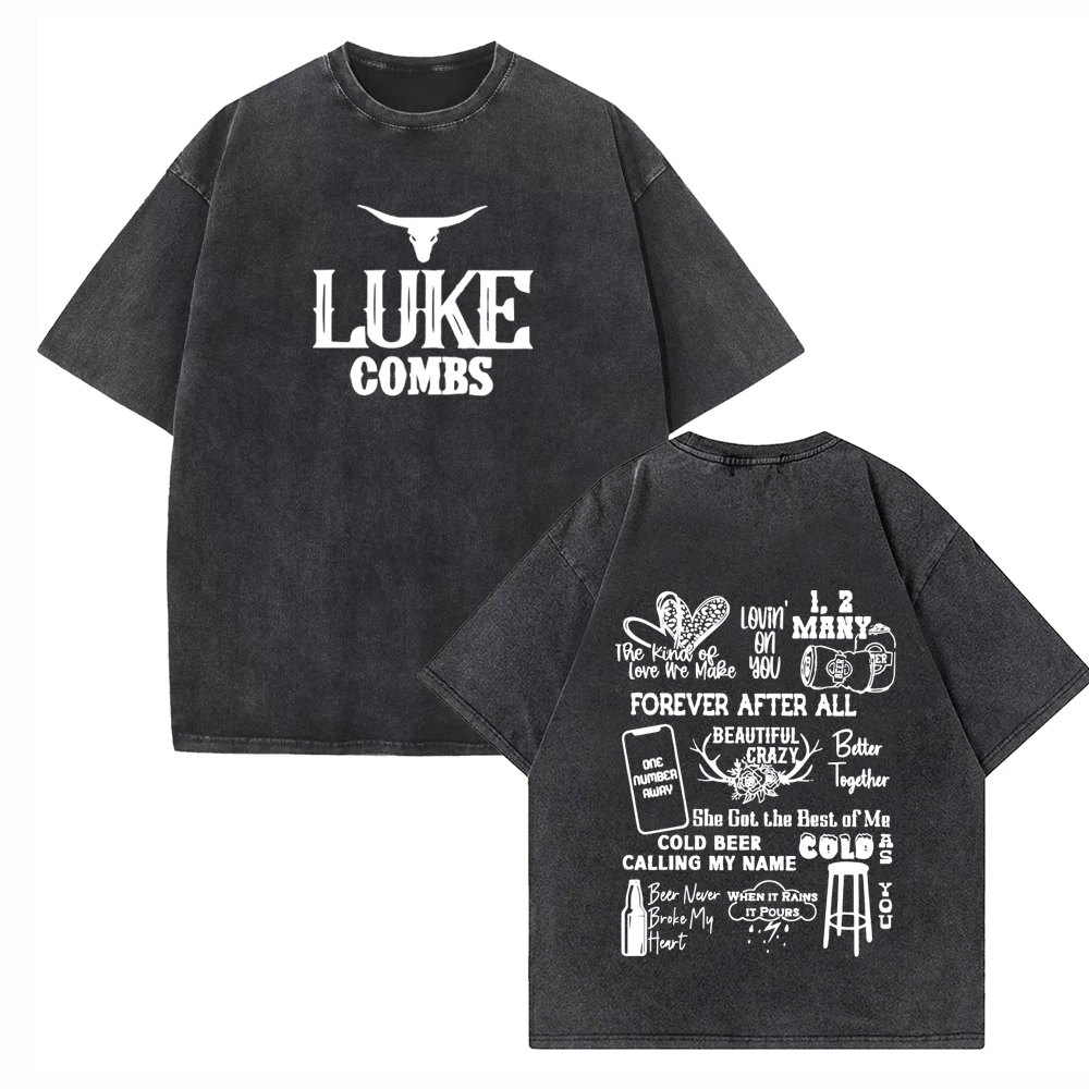 Luke Combs Tour 2024 Shirts Vintage Harajuku Summer Unisex O-Neck Short Regular Sleeve Cotton T-Shirts