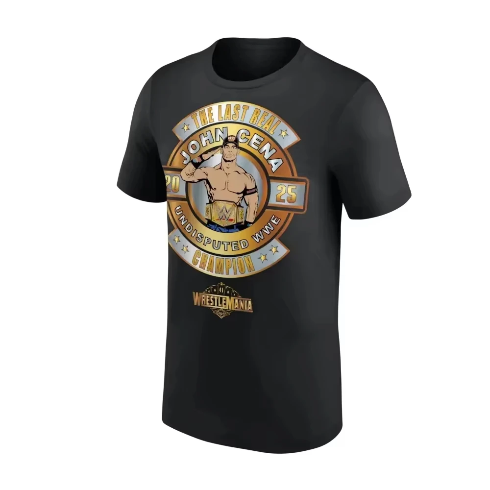 Men Women Black John Cena WrestleMania 41 Winner Cotton Printed T-Shirts 2025 New Summer Sports Casual Plus Size Cena T-shirt
