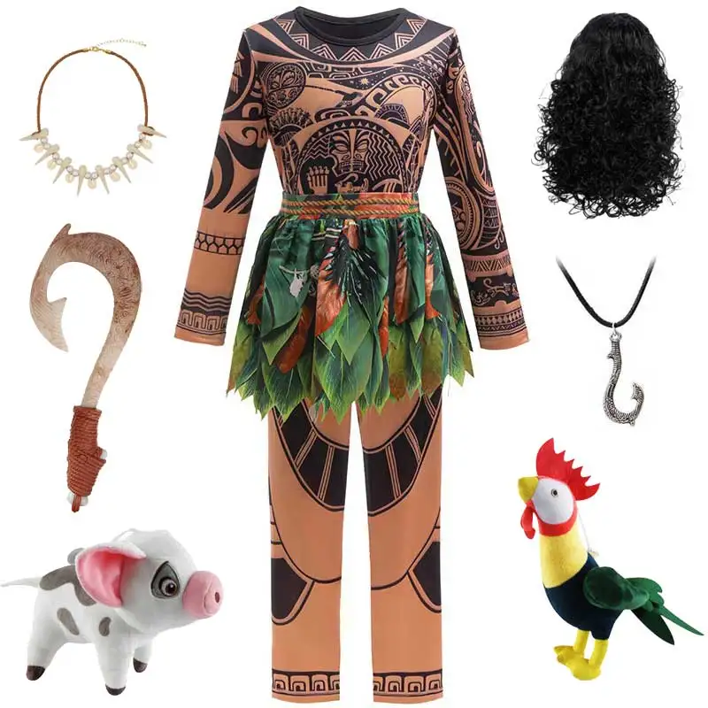Moana Maui Tattoo Book Week Costume Boy's Ocean Adventure Pajamas Halloween Dress Up Costumes Fancy Party Outfit
