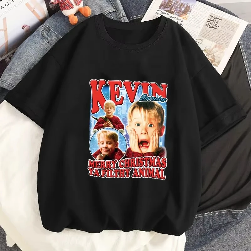 Movie Home Alone Graphic T-shirt Kevin Printed Tshirt High Street Harajuku Tees Tops Vintage Summer Women Men Casual T Shirt Top
