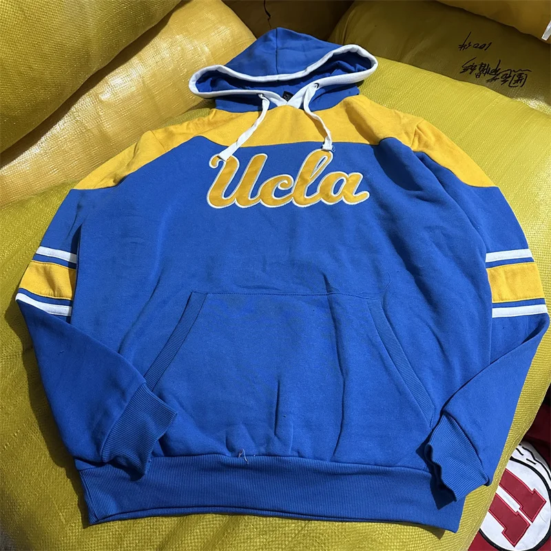 NCAA Embroidered Casual American Dance Baskeall Hoodie Loose Vintage Sweatirt Youth Winter Faion Streetwear