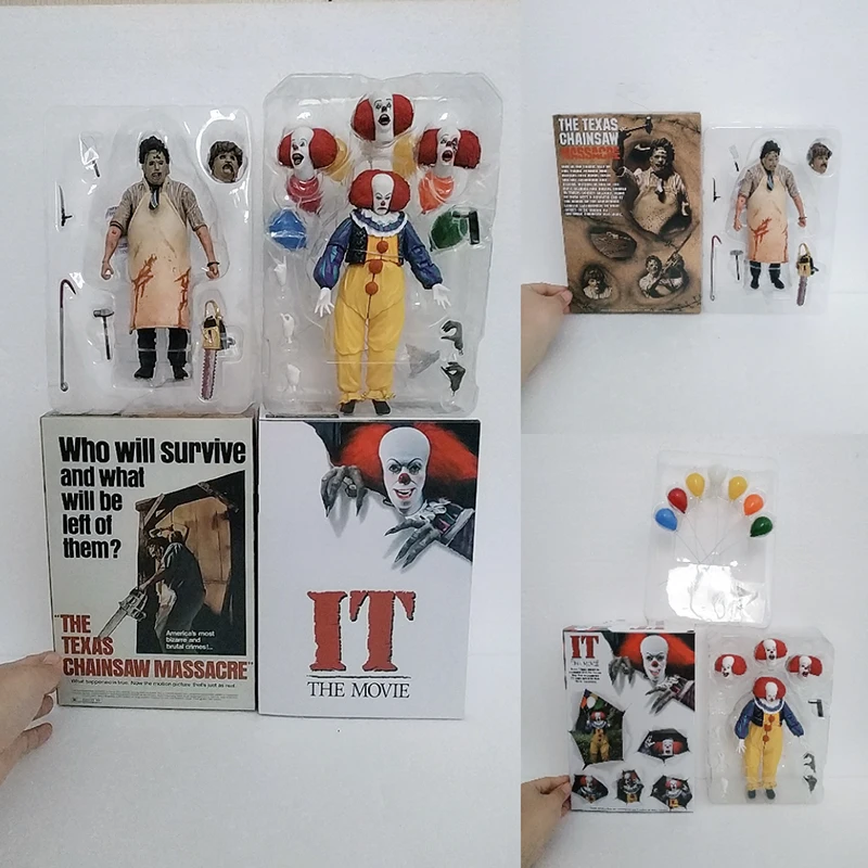 NECA Figure 40th Anniversary Ultimate Leatherface Classic Terror Pennywise 1990 Joker Action Figure Model Birthday Gift