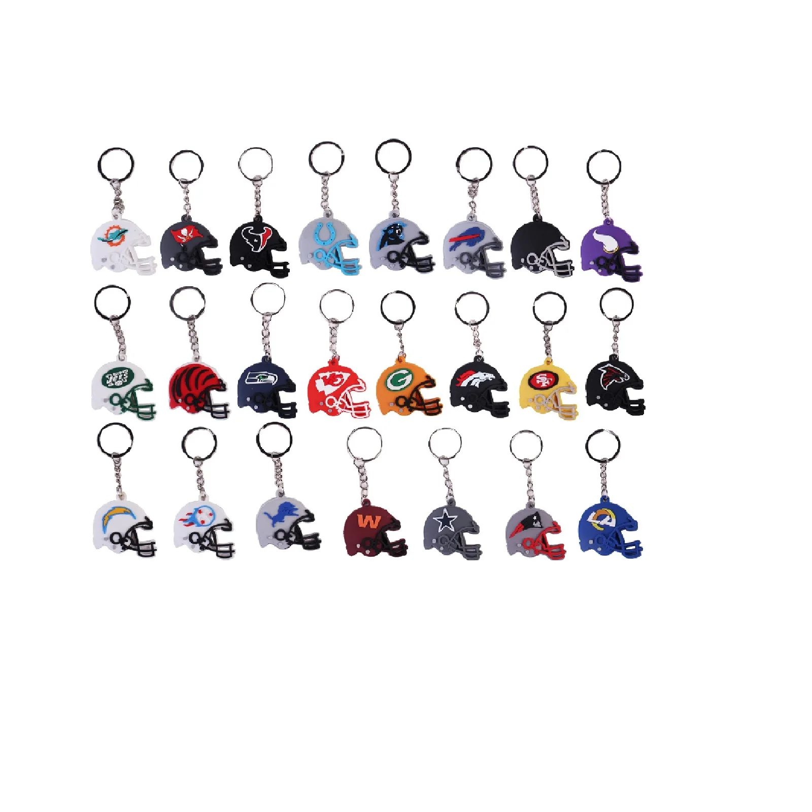 PVC Key chain Helmet Football nfl Keychain Car Key Holder Bag Backpack Charm Accessories Gift