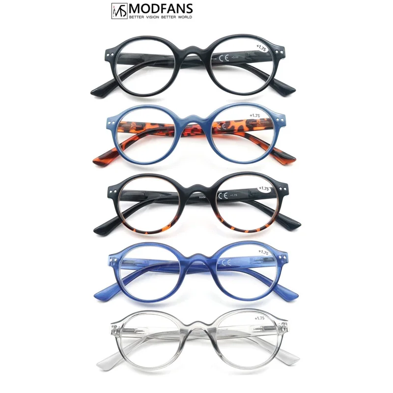 Reading Glasses for Men Women Classic Round Readers Eyeglasses High Qulity Spring Hinge Hyperopic Presbyopia +1.0 to +4.0
