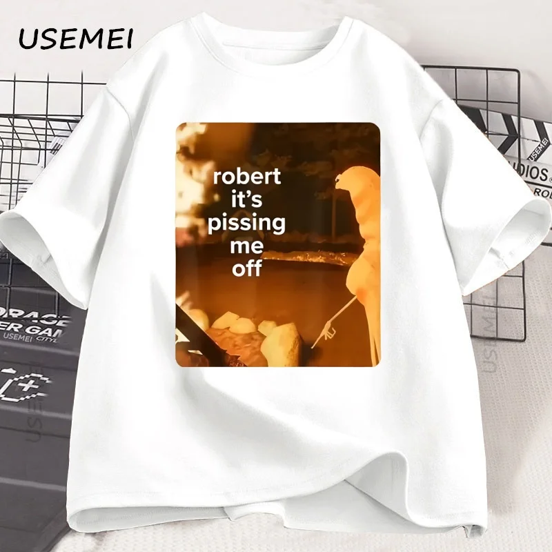 Robert It's Pissing Me Off Marcus The Worm T-Shirt Funny Marcus The Worm Meme T Shirt Men Women Cotton Short Sleeve Graphic Top