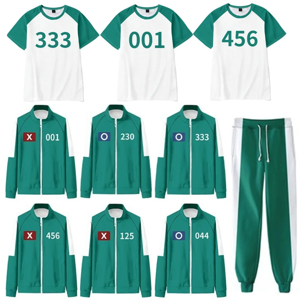 Season 2 Squid Seong Gi-hun Cosplay Costume Games Kim Jun-hee Dae-ho Tracksuit T-shirt Player 456 333 001 Tops Unisex Costume