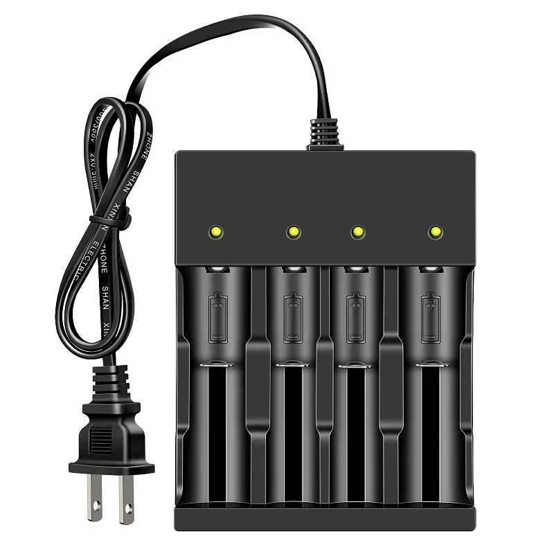 Skywolfeye 4 Bay Smart Universal Charger for 3.7V Rechargeable Li-ion Batteries Compatible 18650 26650 22650 14500 16340(CR123)