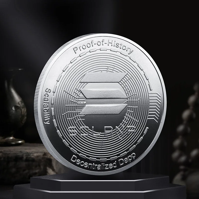 SOLANA Commemorative Coins Creative Gifts Golden Plated Silver Plated Collectible Bitcoins Home Decoration