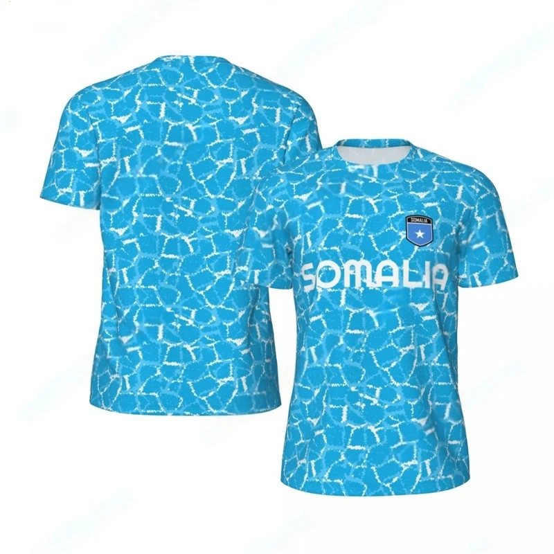 Somalia Flag Graphic Football T Shirts For Men Fashion National Emblem 3D Printed Sports T-shirts Casual Oversized Kids Tees