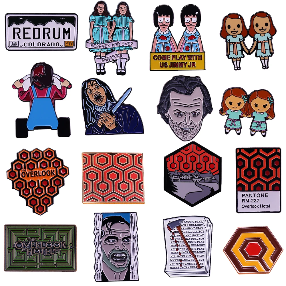 Stephen King Horror Movie Pin collection Evil Guy Killer brooch Spooky halloween jewelry accessories