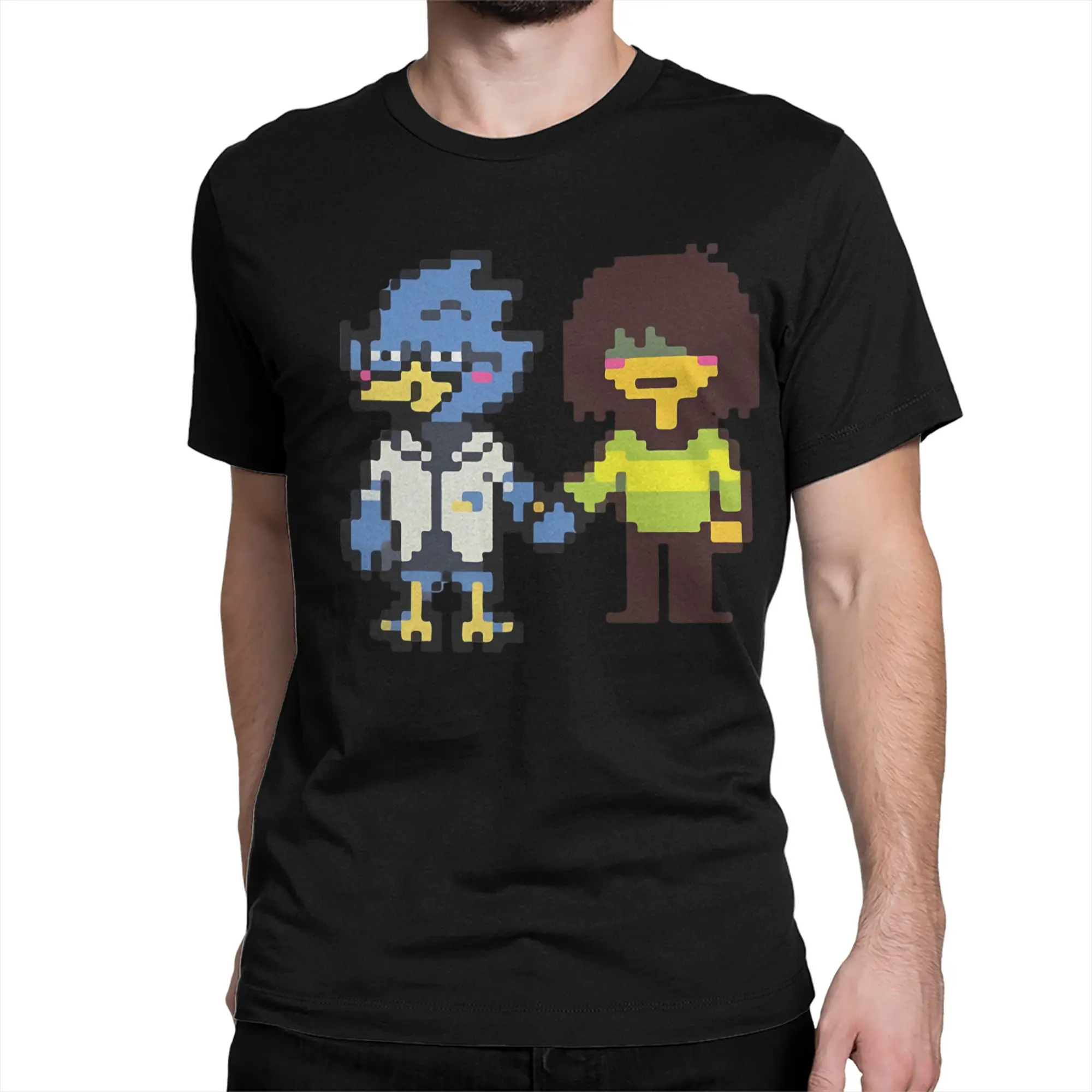 Streetwear T-Shirt Beach Deltarune berdly and kris Trendy Cool T Shirts Cotton Tshirt Men Funny Pattern Short Sleeve Tees
