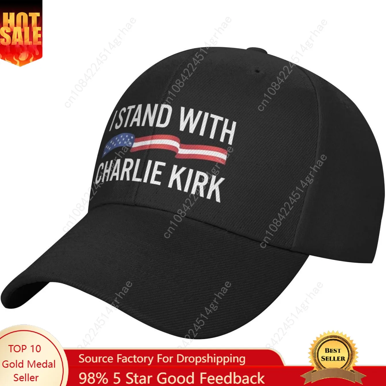Trewrdt I Stand with Charlie Kirk Cap Adjustable Baseball Hat for Men and Women, One Size