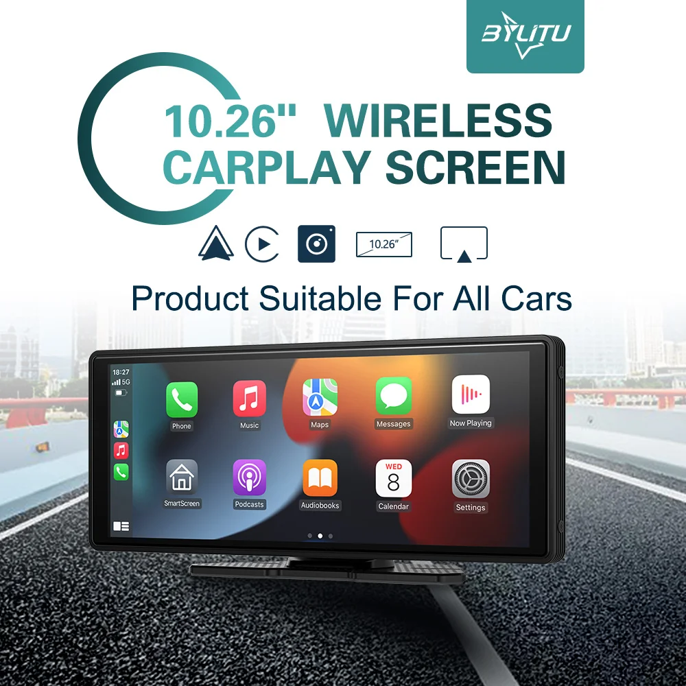 Wireless Android Auto Universal 10.26 Inch Screen Car Radio Multimedia WIFI VideoPlayer Wireless CarplayScreen Rotatable bracket