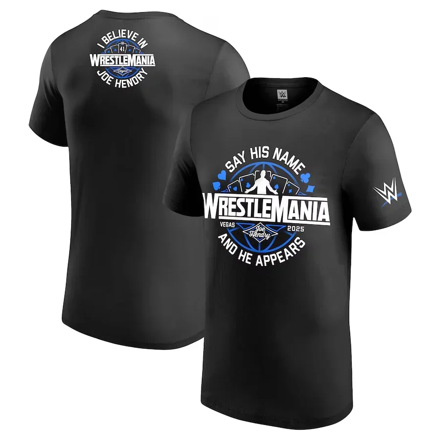WWE Joe Hendry Tshirt WrestleMania 41 Logo Print T-Shirt Black Men's Women's Short Sleeve Summer Sport O Neck Tshirt 2025 New In