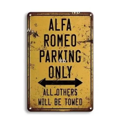 x1, Romeo Rustic Parking Tin Sign Man Cave Garage Decor Collectible-aluminum