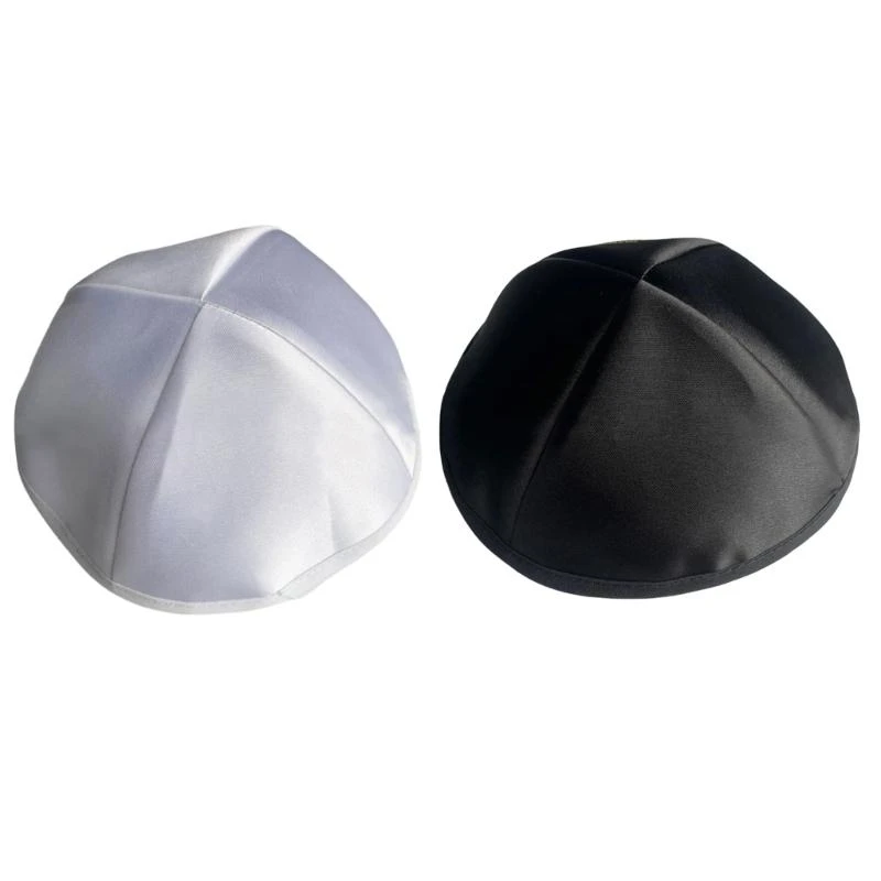XXFD Satined Jewish Hat Round Kippah Hat Breathable Yarmulke For Men Synagogue Event
