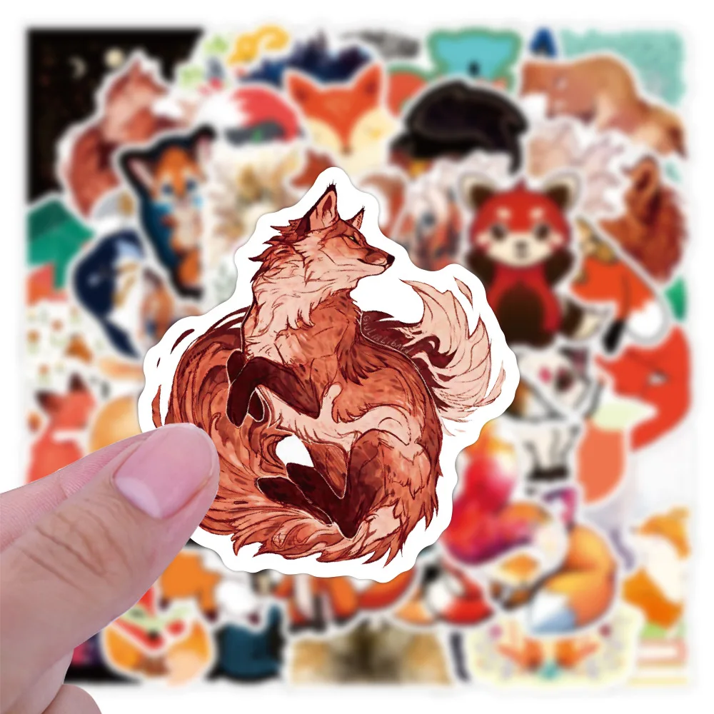 10/30/50PCS Cute Animal Fox Vulpes Graffiti Stickers Laptop Guitar Luggage Phone Car Bike Waterproof Sticker Decal Kid Toy