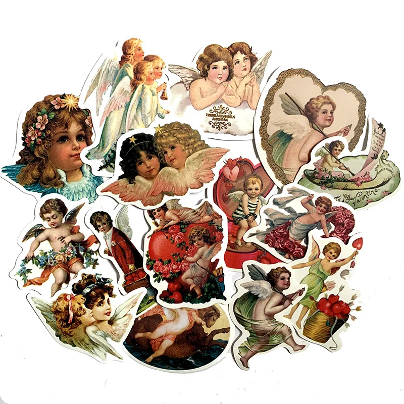 10/30/50Pcs Retro Cartoon Angel Stickers For Suitcase Skateboard Laptop Luggage Fridge Phone Car Styling DIY Decal Sticker