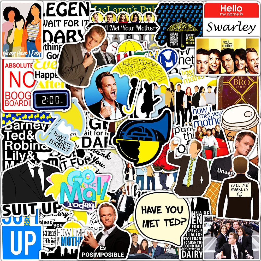10/30/50pcs TV Drama How I Met Your Mother Stickers Decals DIY Bike Laptop Phone Car Skateboard Fridge Waterproof Sticker Toys
