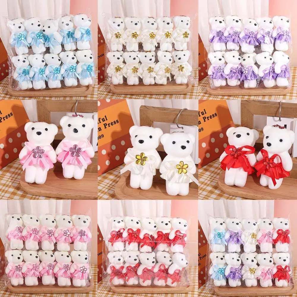 10pcs/set Foam Bear Bear Plush Foam Toys Plush Doll Plush Animal Mini Bear Flower Bouquet DIY 10cm Cartoon Bouquet Doll