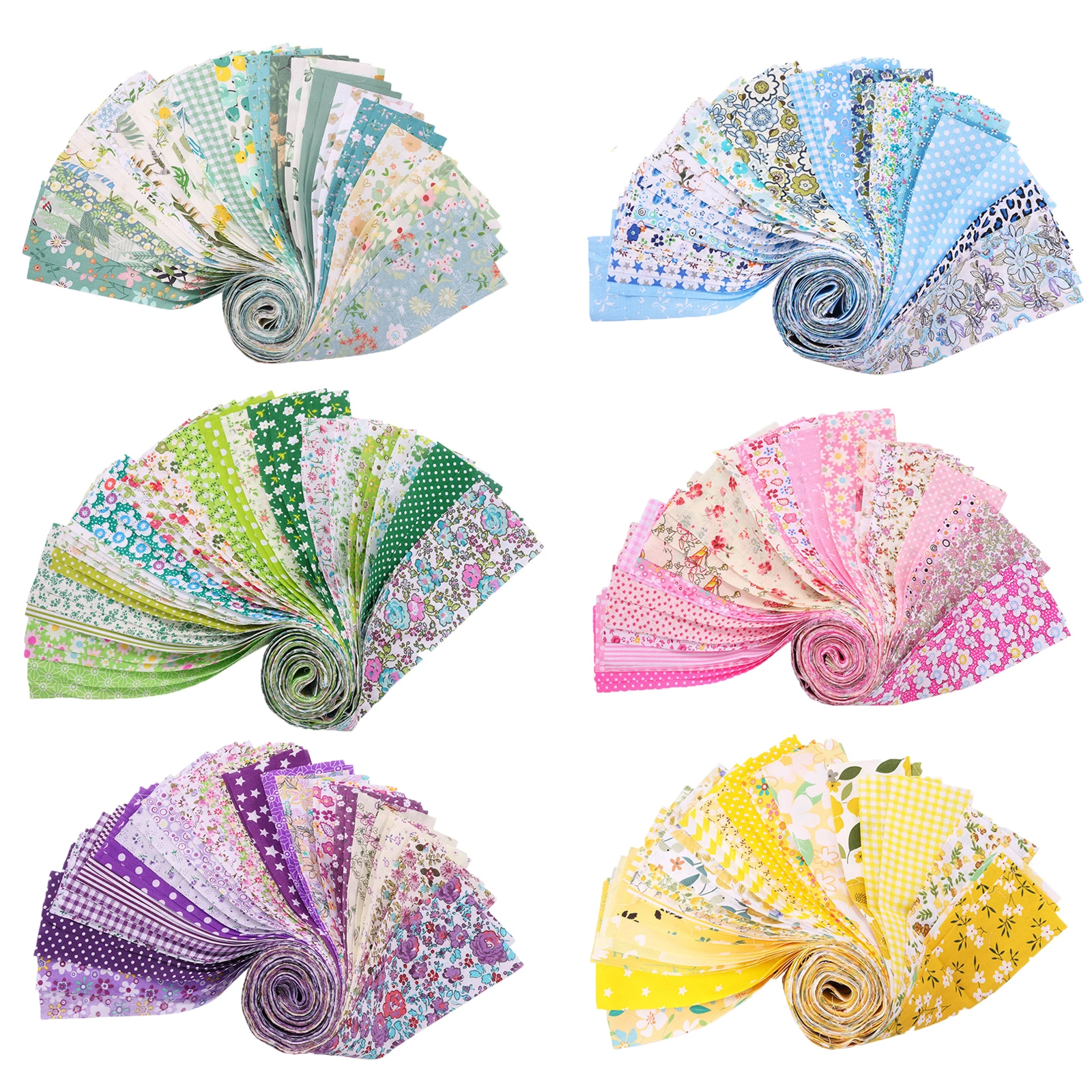 120Pcs Cotton Quilting Fabric Soft Colorful Printed Sewing Fabric Multipurpose Pre Cut Strips Jelly Roll Fabric Sewing Supplies