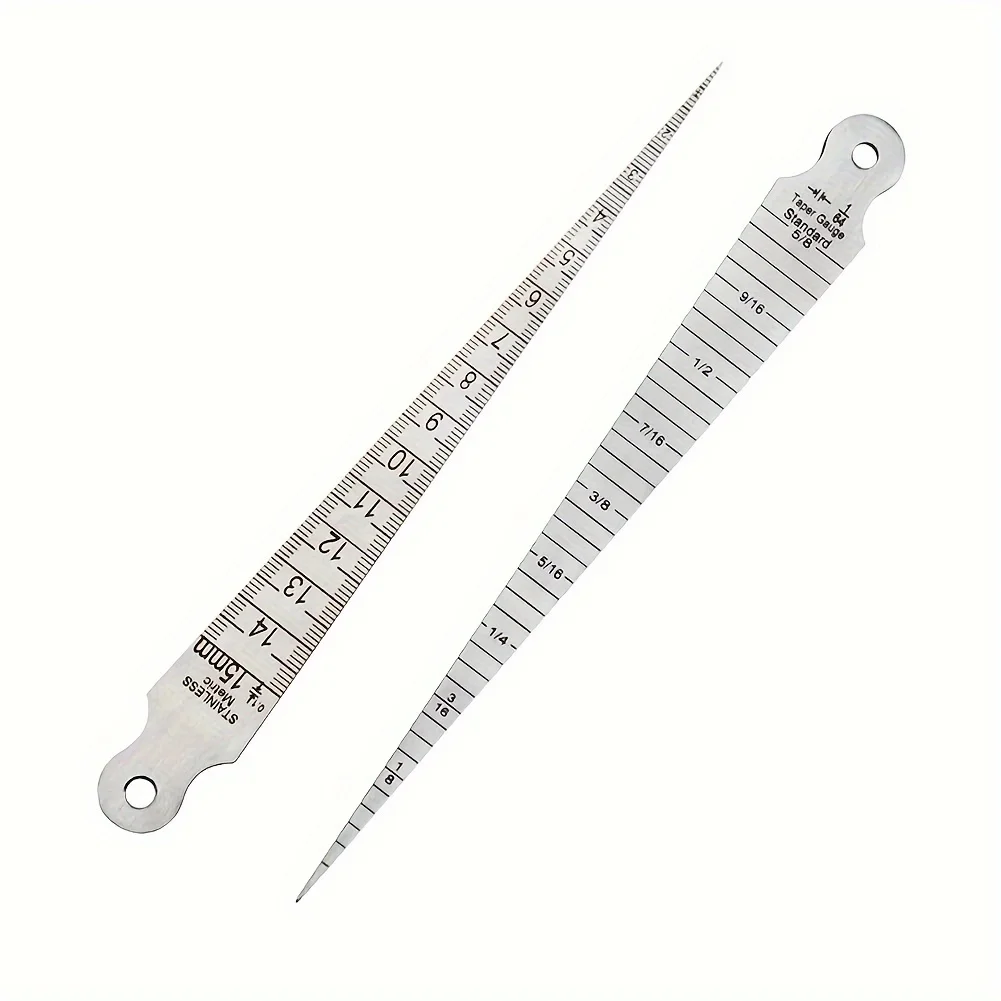 1/2pCS Wedge Plug Gauge Double Scale Metric and Imperial Aperture Gauge Taper Gauge 1-15mm for Weld Seam Gap Detection Office