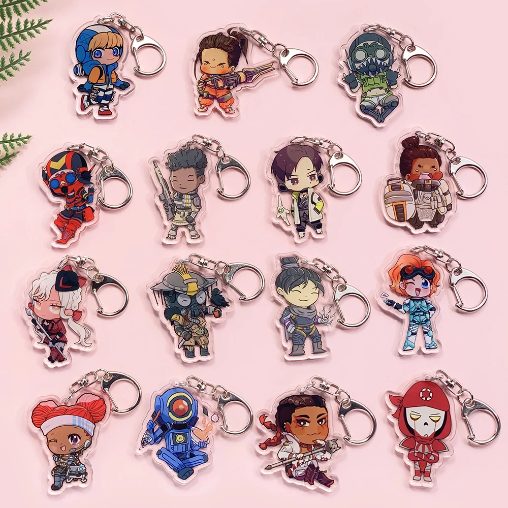 15Pcs Anime Apex legends Acrylic Popular Keychain Accessories Bag Charms Backpack Pendant Creative Keyring Fans Friends Gifts