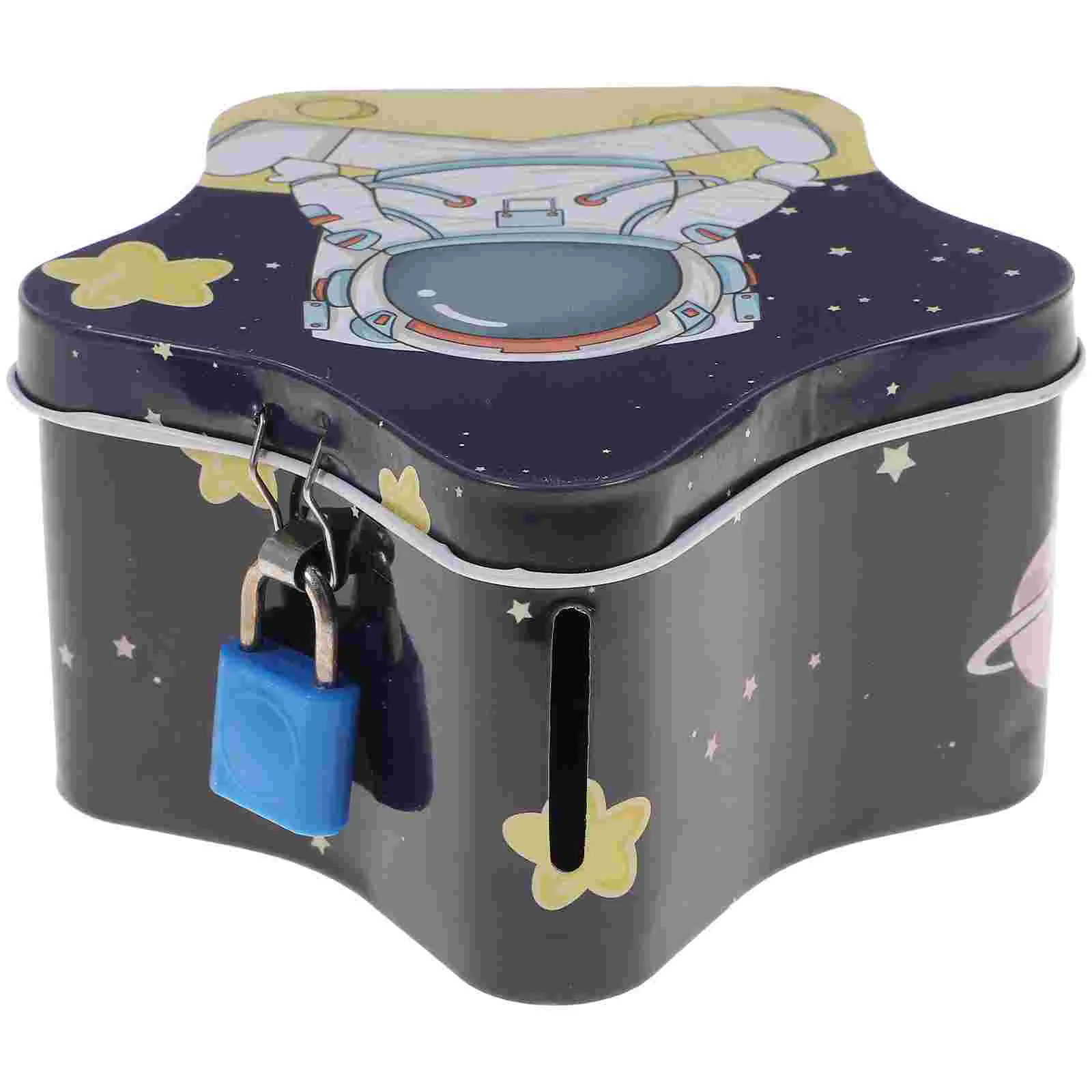 1Pc Cartoon Star Tinplate Piggy Bank Coin Bank For Boys Girls Gifts Money Saving Box Storage Container Home Decor Desktop Coin