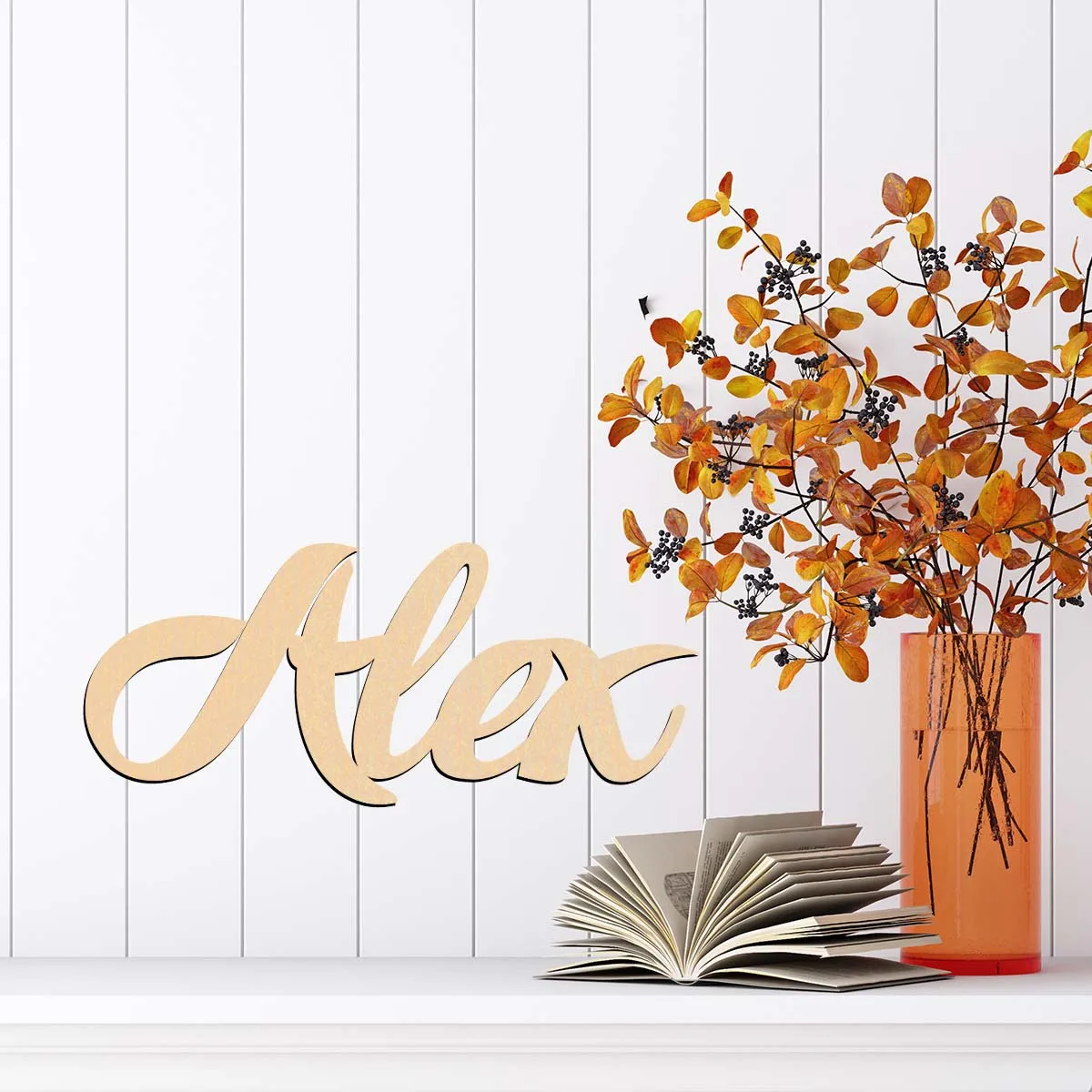 1pc Funny alex example Customized Name Wooden Plaque Wooden Sign Laser-Cut Sign Handcrafted with Elegant Cursive Lettering