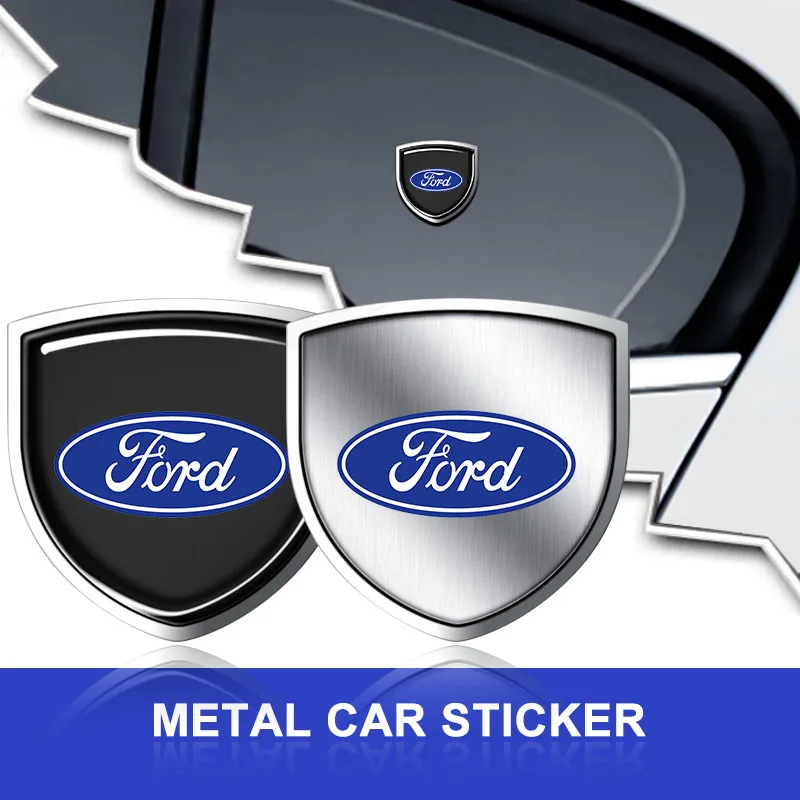 1Pcs 3D Metal Car Body Fender Emblem Shield Stickers Decor Auto Accessories For Ford Focus Mk2 Party Mk3 Ranger Mondeo Mk4 Fiest