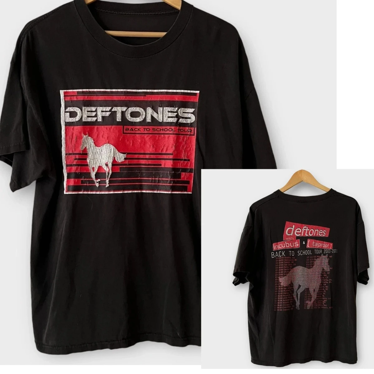 2000 Deftones Back To School Tour Wt Incubus and Tapro_t Vintage Band Tees High-end Luxury Is for Both Men and Women Top Y2k