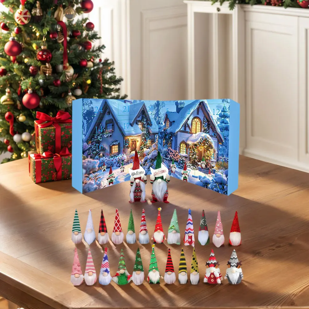 2025 Christmas Gnome Holidays Advent Calendar 24 Days Xmas Countdown Calendar Christmas Advent Calendar Gift for Kids and Adults