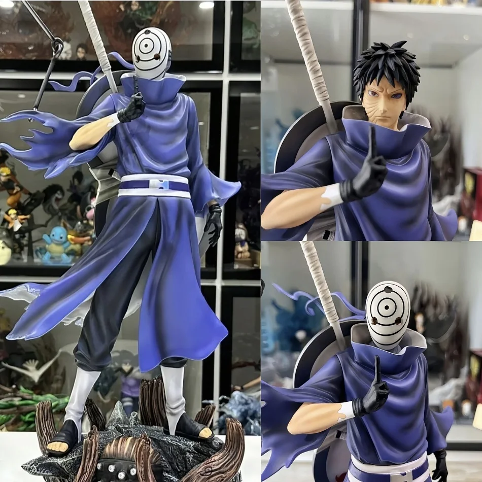 22cm NARUTO Anime Figures Uchiha Obito Standing Posture Sculpture Scene Doll Pvc Model Statue Ornament Collection Toys Gifts