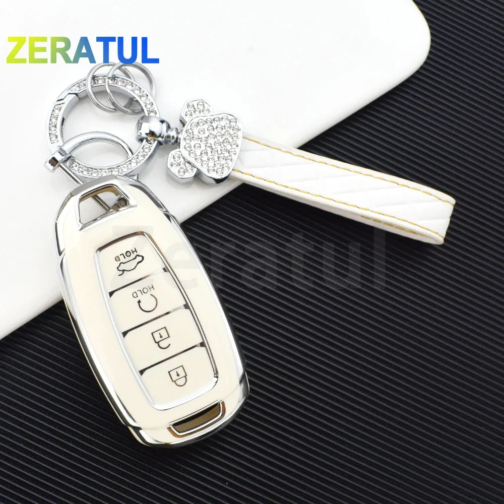 3/4/5 Button TPU Car Key Case Cover Keychain For Hyundai KONA Encino Solaris Azera Grandeur Ig Accent i30 Ix35 Santa Fe Palisade