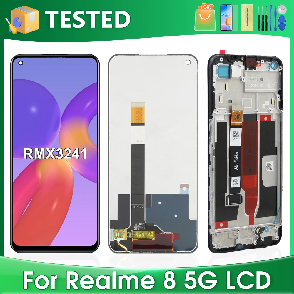 6.5''OEM For OPPO Realme 8 5G For Realme8 5G RMX3241 LCD Display Touch Screen Digitizer Assembly Replacement