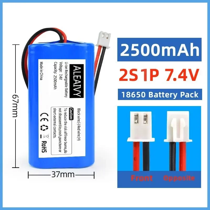 7.4V 3500mAh 18650 Rechargeable Lithium Battery Pack with XH2.54 Plug Suitable for Radio/solar Headlights/sound Box/LED Lights