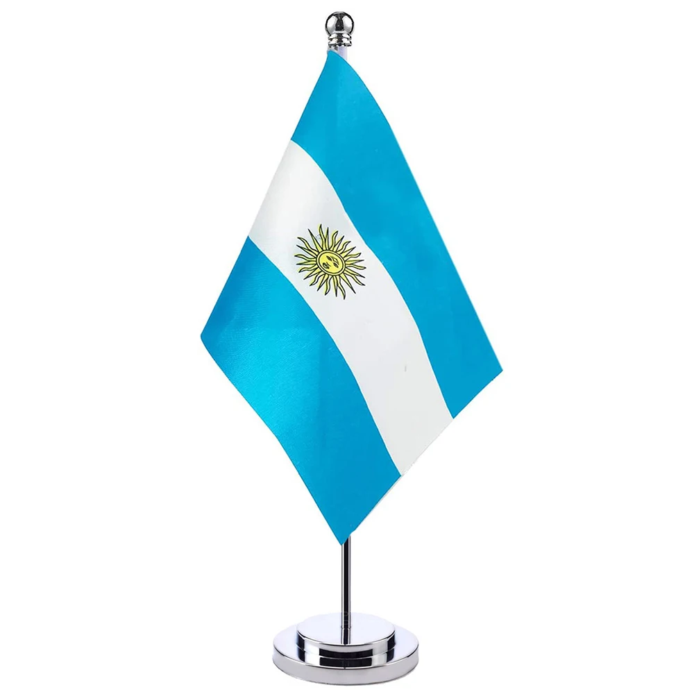 aerlxemrbrae 14x21cm Office Desk Flag Of Argentina Banner Polyester Argentine National