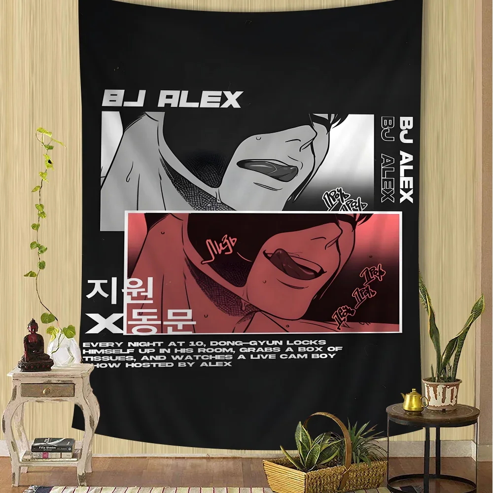 Anime Bj Alex Tapestry – Features tarot elements style, works as wall rug or decor sheet, for dorm wall hanging & anime fans