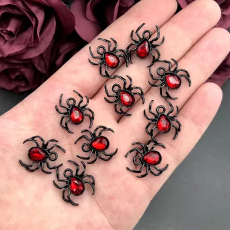 Blood Red Spider Pendant Gothic Tarantula Pendant, Wiccan, Witchy, Creepy Cute, Halloween,Handcrafted Jewelry Accessories