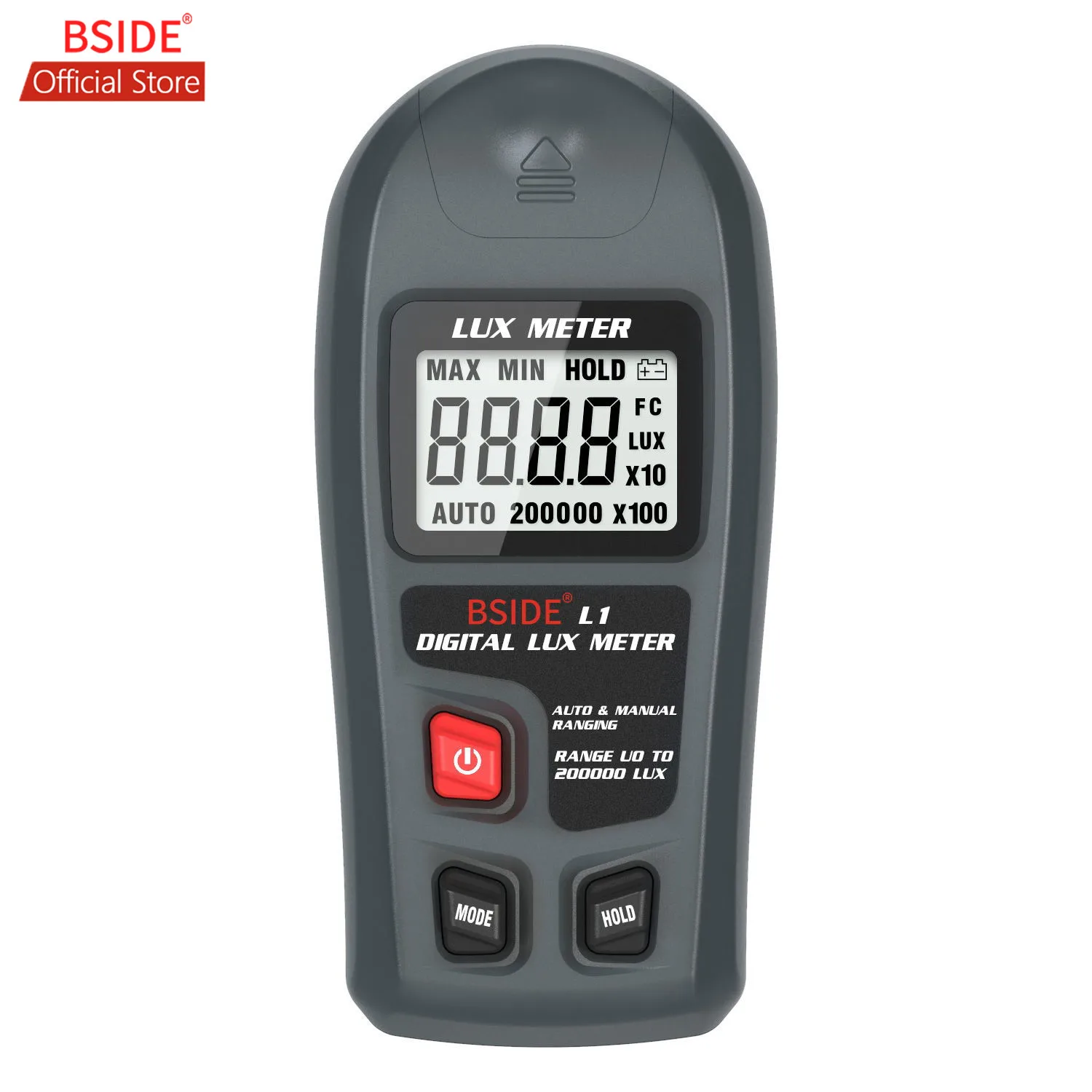 BSIDE Light Meter Digital Illuminance Meter Handheld Lux Tester LCD 0-200,000 Lux/Fc Pocket Luxmeter Photometer Grow Plants
