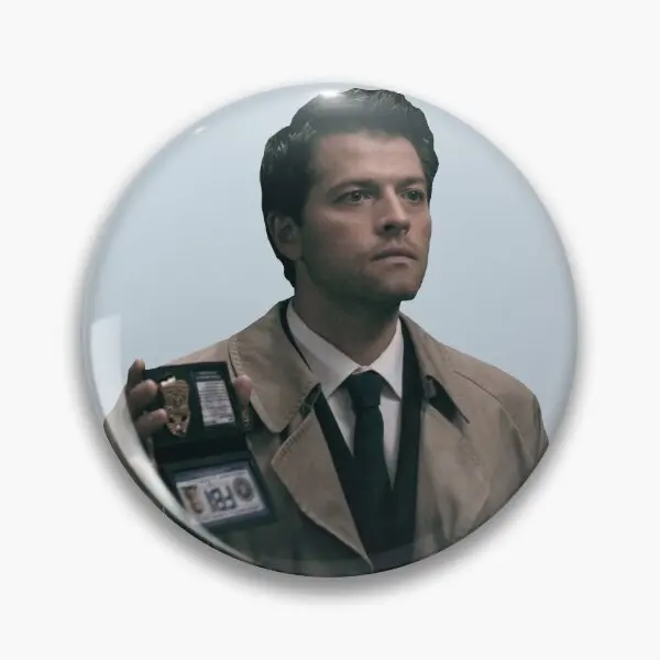 Castiel Fbi Badge Soft Button Pin Lover Brooch Decor Gift Hat Metal Cartoon Creative Funny Badge Collar Fashion Lapel Pin