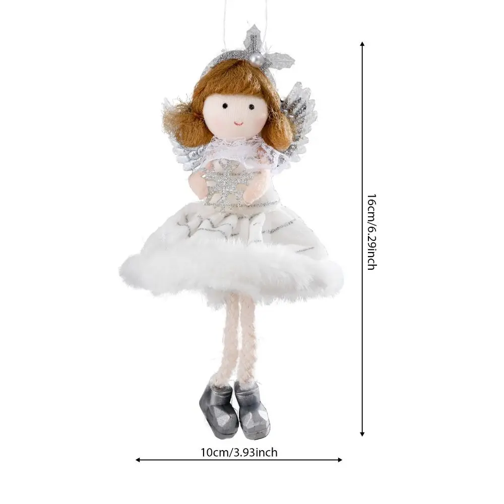 Christmas Feature Angel Wings Girl Pendant Cute Snowflake Angel Skirt Doll Ornament Fashionable Xmas Tree Pendant Bedroom