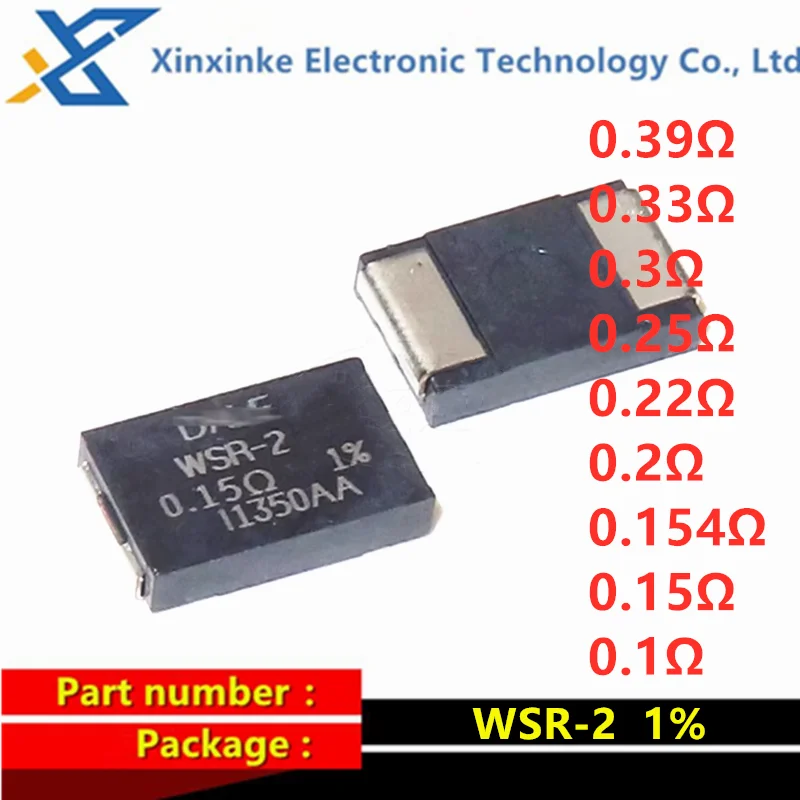 DALE WSR-2 0.39R 1% 2W 4527 Current Sensing Resistor 0.33Ω 0.3Ω 0.25R 0.22/0.2/0.154/0.15/0.1ohms WSR2R3900FEA 75PPM/C 2watts