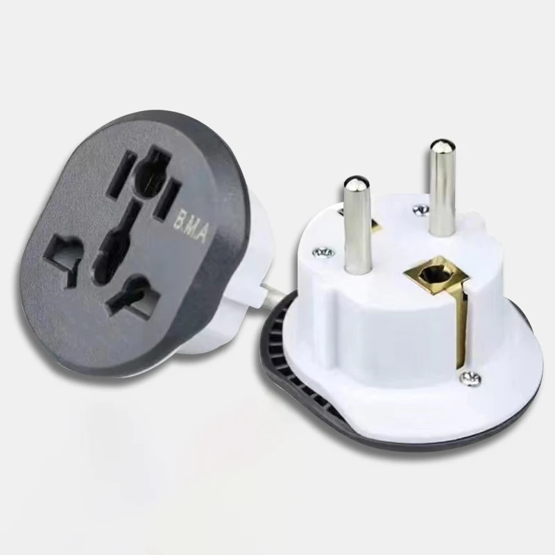EU Plug Adapter 16A 250V Travel Adapter Converter 2 Round Socket High Quality Universal AU US UK CN To EU KR Wall Socket Outlet