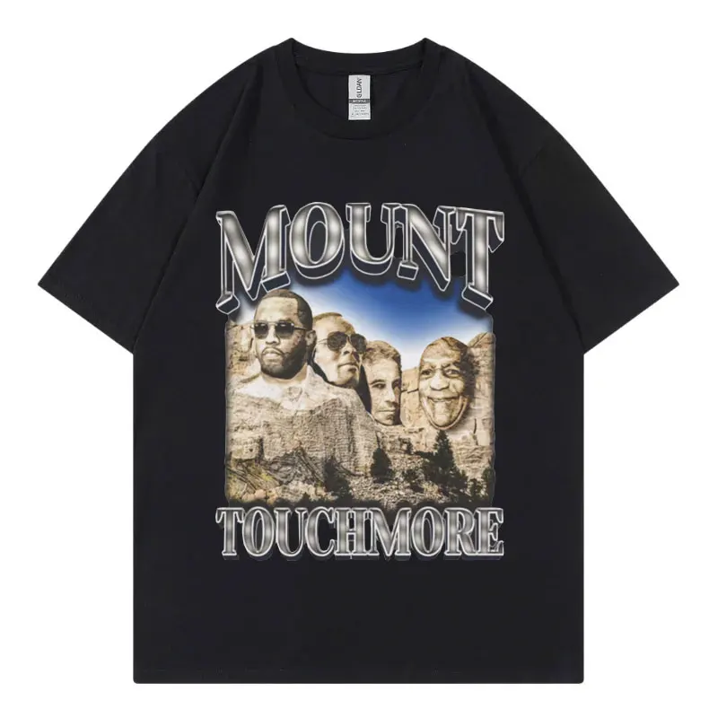 Funny P Diddy Mount Touchmore T Shirt Hip Hop Vintage Clothing Short Sleeve T-shirt Men's Fashion Oversized Streetwear T-shirts