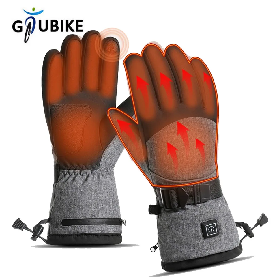 GTUBIKE Winter Gloves Heating Hand Warmer Electric Thermal Gloves Waterproof Snowboard Cycling Motorcycle Bicycle Ski Outdoor
