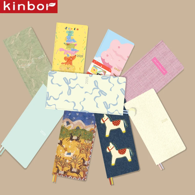 Kinbor 2026 Weekly Planner Work Plan Notebook Daily Time Management Two Pages A Week Schedule Book Self Disciplined Punch Book