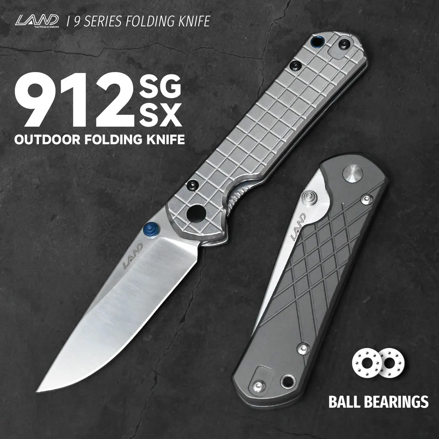 LAND 912SG/SX Folding Knife 12c27 Blade Ball Bearing Outdoor Edc Equipment Camping Exploration Hunting Survival Portable Knives